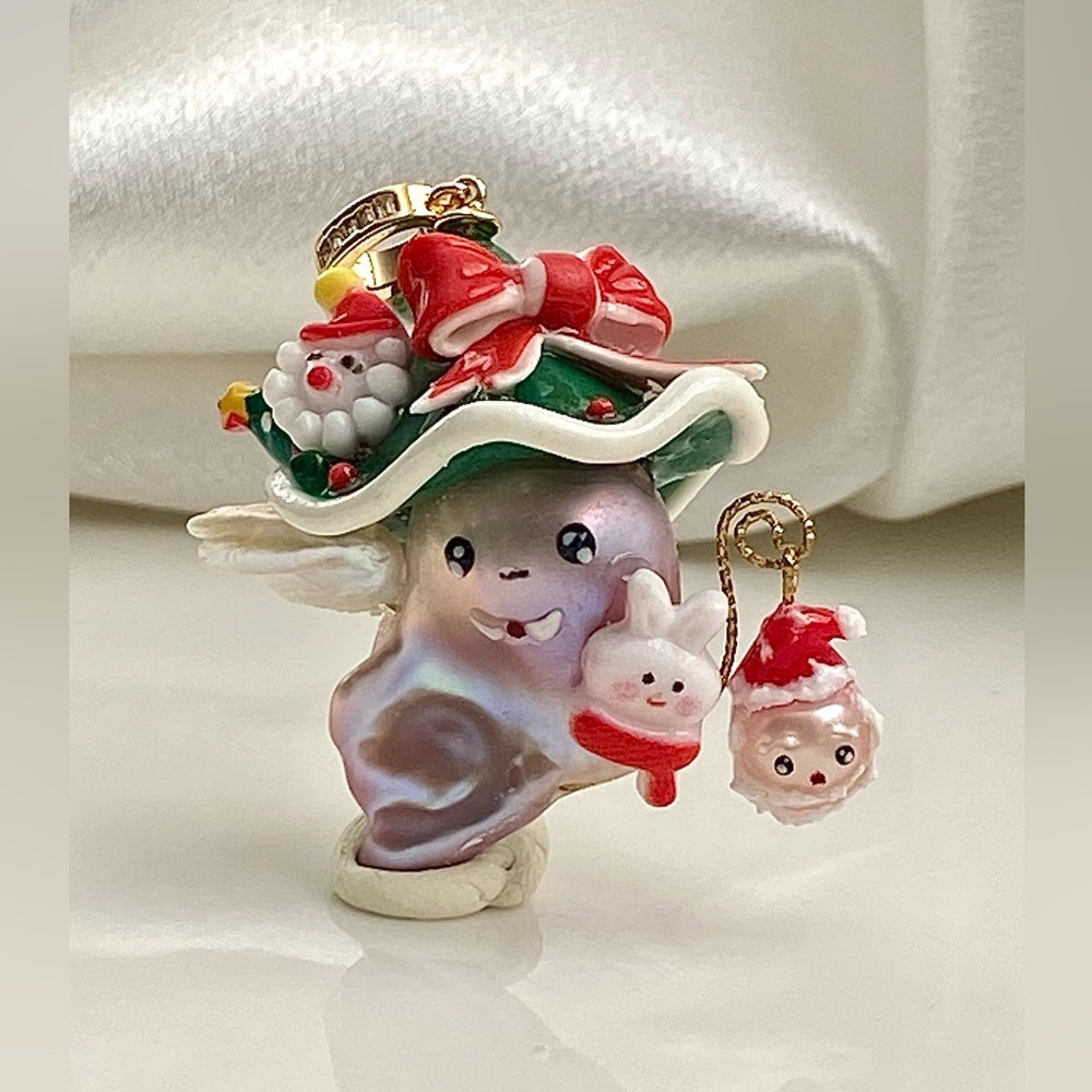 P202-EXCLUSIVE Handmade Flameball Pearl Christmas Detachable Pendant